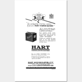 Hart Accumulator Co. - Starter Batteries - 1927 Vintage Advert Posters and Art